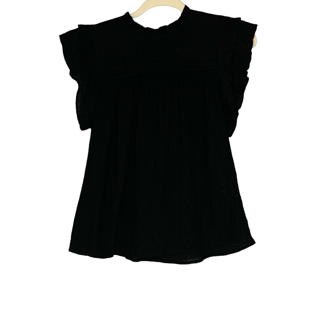 Pinch Black Ruffle Sleeve Blouse